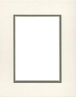 20x24 Double Acid Free White Core Picture Mats Cut for 16x20 Pictures in Cream and Moss Green