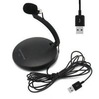 VIAS Desktop/Lavalier microphone with tie-clip, folding microphone base, foam windscreen and carrying pouch. Skype, MSN, videoconferencing, gaming, dictation, karaoke, vocal recording. (Black USB)