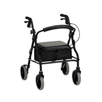 Rollator Zoom 20 Aluminum Rolling Walker Weight Capacity 300 lbs (Black)