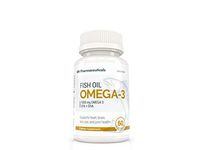 Fish Oil - 1000 mg Highly Refined and Concentrated Omega-3 Fatty acids with 750 mg EPA and 250 mg DHA Purified, Molecular Distilled, 60 softgels