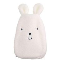 DOINSHOP Winter Hand Warmer Safe Hot Water Bag,Portable Cartoon Soft Warming Bag Pain Relief Hot Water Bottle Cover (White)