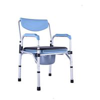 BINZHI Pregnant Woman Commode Chair Bedside Old Man Sitting Chair Aluminum Alloy Removable Folding, Bearing Weight 180kg Bedside Toilet (Color : A)