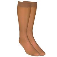 NuVein Sheer Compression Stockings for Women Fashion Silky Sheen Denier Knee High, Taupe, Large