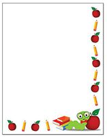 Teacher Theme Border Stationery - 8.5 x 11-60 Letterhead Sheets for the Classroom- Border Letterhead (Teacher #1)