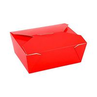 Bio Tek 45 oz Rectangle Red Paper #8 Bio Box Take Out Container - 6 3/4" x 5 1/2" x 2 1/2" - 200 count box - Restaurantware