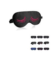 perfect trade Natural Silk Sleep mask & Blindfold,Eye mask for Sleeping, Black with Eyelashes,100% Silk Sleep Mask for A Full Night's Sleep，Eyelashes Sleep mask for Women Girl (red)