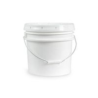 3.5 Gallon White Bucket & Lid - Durable 90 Mil All Purpose Pail - Food Grade - Contains No BPA Plastic (Pack of 24)