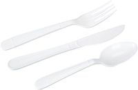 AmazonBasics Heavy-Weight Plastic Individually Wrapped Cutlery Kits, White, 500-Count