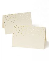 Gold Foil Dots Place Cards - 50 Count of 3.75 x 2.5 Gold Foil Dotted Tent Cards (3-pack)