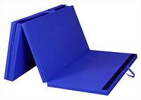 Gym Mat, 4' x 8' x 2" Folding Panel Exercise Gymnastics Mat, Blue