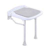 XH Medical Bathroom Wall Stool for The Elderly Foldable, Two-Leg Support / 6 Height Adjustment/Thermostatic Seat Cushion, Can Withstand 661 Pounds