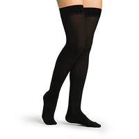 Sigvaris Secure 554 Women's Closed Toe Thigh Highs w/Silicone Band - 40-50 mmHg Black L4 554NL4W99