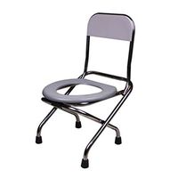 Folding Commode Chair, Non-Slip, Durable, Waterproof, Safe and Comfortable, Rust-Proof, Easy to Clean, Detachable, Suitable for Bathroom, Bedroom, Toilet