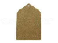 50 Pack - CleverDelights Small Kraft Gift Tags - 2.25" x 1.5" inch - Scalloped Hang Tags
