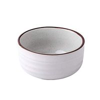 AXZHYX Bowl Bowl, Nordic Personality Ceramic Bowl, Household Simple Thread Small Bowl Soup Bowl Porridge Bowl, Creative Sesame Glaze Tableware Hotel Tableware Home Noodles Boiled Fish Soup Bowl