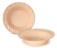 " OCCASIONS" 40 Bowls Pack, Heavyweight Disposable Wedding Party Plastic Bowls (12 oz Soup Bowl, Blossom in Blush & Gold)