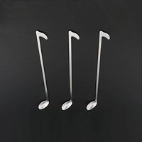 Set of 3 Unique Note Spoon Stainless Steel Coffee Tea Honey Mini Spoon With Long Handled Kitchen Accessories