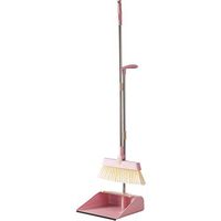 Broom and Dustpan With Long Handle Telescopic Up Plastic Non-stick Hair Multi-Function Broom And Dustpan Soft Brush Stainless Steel Rod Broom Set Home Kitchen Room Lobby Floor Cleaning To