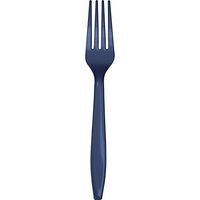 Club Pack of 600 Navy Blue Premium Heavy-Duty Plastic Party Forks