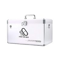 ZHILIAN＆ Large-Capacity First-aid Kit Multi-Layer Medical Kit Portable Household Medicine Storage Box Multi-Function Storage Box Portable/Shoulder/ (Color : Silver, Size : 39x22.5x23cm)