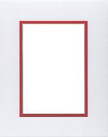 20x24 Double Acid Free White Core Picture Mats Cut for 16x20 Pictures in White and Real Red