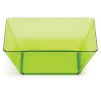 Creative Converting 4 Count Square Plastic Bowls, 5-Inch, Translucent Green - 59431