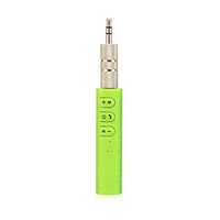 Universal 3.5mm Jack Bluetooth 4.2 Car Kit Hands Free Auto AUX Kit for Speaker Headphone Car Stereo Music Audio Receiver Adapter (Green)
