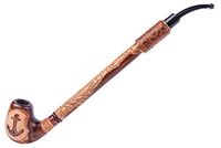 Dr. Watson - 13.5" Churchwarden Wooden Tobacco Smoking Pipe, Hand Carved, Fits 9mm Filter, Comes with Pouch, Boxed (Anchor)