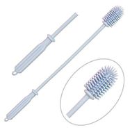 Silicone Bottle Brush Bottle Cleaner for Hydroflasks Vacuum Sports Bottles Vase and Glassware Best Water Bottle Cleaning Brush for Washing Narrow Neck Containers One Pack 15 Inches (Blue)