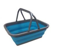 Yellowstone Foldable Basket with Handles Blue and White