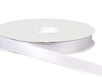 Pack of 1, Solid White Satin Acetate Ribbon 9/16" x 100 Yds Easy to Work, w/Heat Fused Edge to Prevent From Fraying