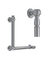 Jaclo G20-24H-12W-RH-PCH Straight Smooth with Finials Grab Bar, Satin Chrome