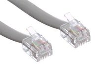 Product Smith 9 inch 6 Conductor Silver Satin Telephone Phone Line Cable Cord Wire