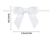 White Gift Bows,Twist Tie Bows for Bakery Candy Lollipop Cello Bag(50 Pack)