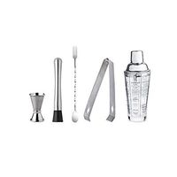 wuchenmin Glass Cocktail Shaker 2 Sets, Mixing Glass, Stainless Steel, Measurements, Best Gift for Beginner, Broken Popsicle, Ice Cube Clamp.