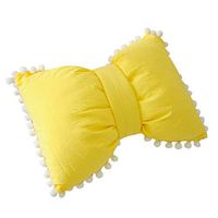 Rosiest Body Pillow Super Soft Cotton Bow Knot Cushion Bolster Pillow Cozy Wrinkle Fade Stain Resistant Sofa Back Cushion for Home (38x28cm) (Yellow)