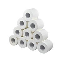 Toilet Roll Paper, Hollow Roll Paper, 10pcs Primary Wood Pulp Roll Paper Water Absorbent Bathroom Toilet Tissue