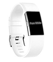 Dunfire Replacement Bands for Fitbit Charge 2 Wristband/Bracelet/Smart-Watch, Size Large and Small Straps for Men and Women (White, Small)