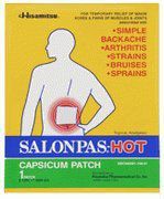 Salonpas Pain Relieving Patch - Hot 50 Pack Box of Large Size (5.12 x 7.09 in)