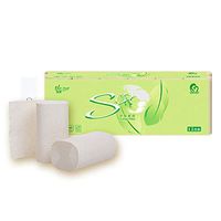 Blusea 12 Rolls Tissue Paper, Domestic Use Bamboo Pulp Natural Color Paper Towel, Large Capacity