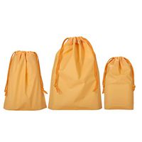 Drawstring Treat Cello Bags Assorted Sizes 6x9 8x10 10x13 for Kids Party Favors Goodies Gift Wrapping, Gym Sports Travel Garments Organizing Storage Bottom Gusset, Pack of 15 by Quotidian (Yellow)