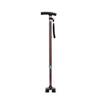 XHRHao Cane with LED Light (Without Battery) Portable Walking Sticks 10 Adjustable Height Levels (72-94cm) Crutch Four-Legged or One-Legged Can Be Replaced Travel Family Hospitial Outdoor Brown