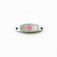 My Identity Doctor - Custom Engraved Medical ID Tag, 316L Steel - Extra Small - Pink