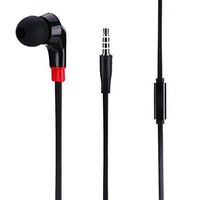 Compatible with Stylo 4 Plus - Premium Flat Wired Headset Mono Hands-Free Earphone w Mic Single Earbud Headphone Earpiece in-Ear [3.5mm] [Black] for LG Stylo 4 Plus