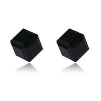 Lottoy 1 Pairs Weight Loss Magnetic Water Cube Ear Stud for Women Girls Health Magnet (Black)
