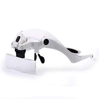 Handheld Illumination Magnifying Glass HD Lens for Old Man Reading HD Luminous Multiple Magnifying, Jewelry Identification, Watches, DIY Crafts Carving and Repair, （1.0-3.5X) White