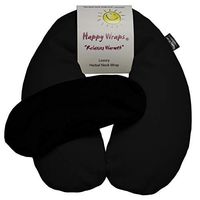 Happy Wraps Microwavable Neck Wrap Hot Cold Herbal Aromatherapy Neck Pain Relief Warming Pillow Heating Pad for Migraines Stress Relief Gifts for Women Men Christmas Plus a Free Gift - Black