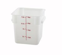 Winco Square Storage Container, 8-Quart, White by Winco