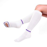 GILLYA t.e.d. Hose Knee Length, Ted White Socks for Men Women, 15-20 mmHg Anti-Embolism Compression Socks Closed Toe (White,Medium)