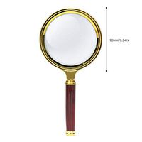 10X Handheld Magnifying Glass, 60/90mm Magnifying Lens with Non-Slip Handle for Seniors, Reading, Maps, Jewellery (Size : 90mm)